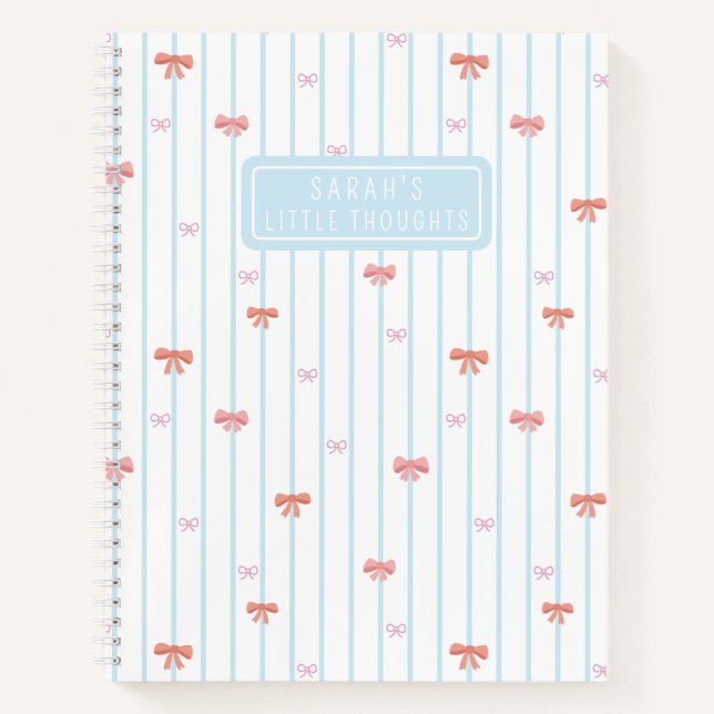 Sweet Ribbon Memories Custom Notebook (Front)