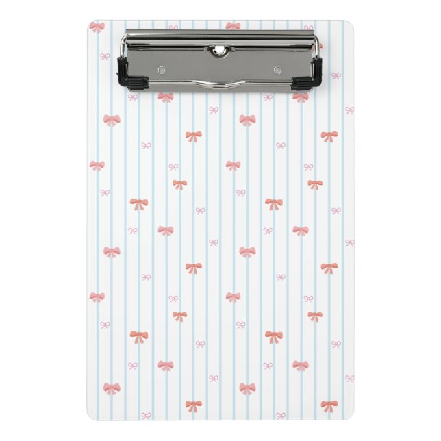 Sweet Ribbon Stripe personalised mini Clipboard (Front)