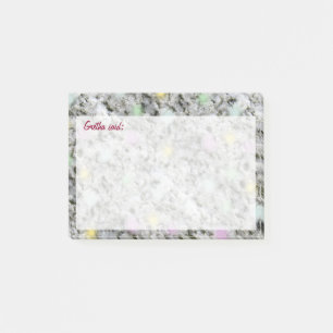 Sweet Rock White Granite Pastel Dots with Text Post-it Notes