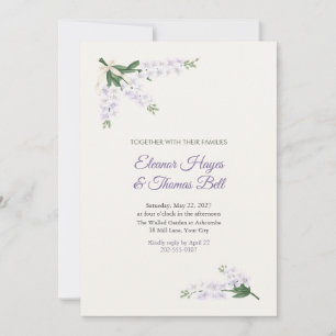 Sweet Rocket Hesperis Corners Wedding Invitation