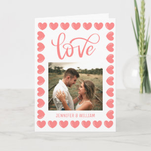 Sweet Romance Pink Heart Photo Valentine Card