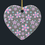 Sweet Romantic  Abstract Pink Flowers Pattern Ceramic Tree Decoration<br><div class="desc">Sweet Romantic  Abstract Pink Flowers Pattern</div>