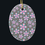 Sweet Romantic  Abstract Pink Flowers Pattern Ceramic Tree Decoration<br><div class="desc">Sweet Romantic  Abstract Pink Flowers Pattern</div>