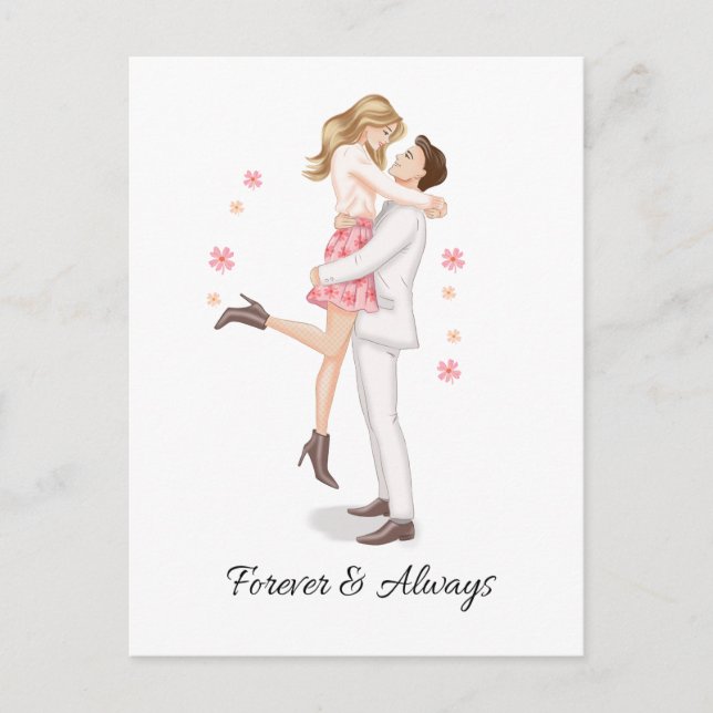 Sweet Romantic Couple Love Postcard (Front)