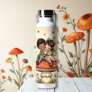 Sweet Romantic Fairies | Cottage Core Mushrooms Water Bottle