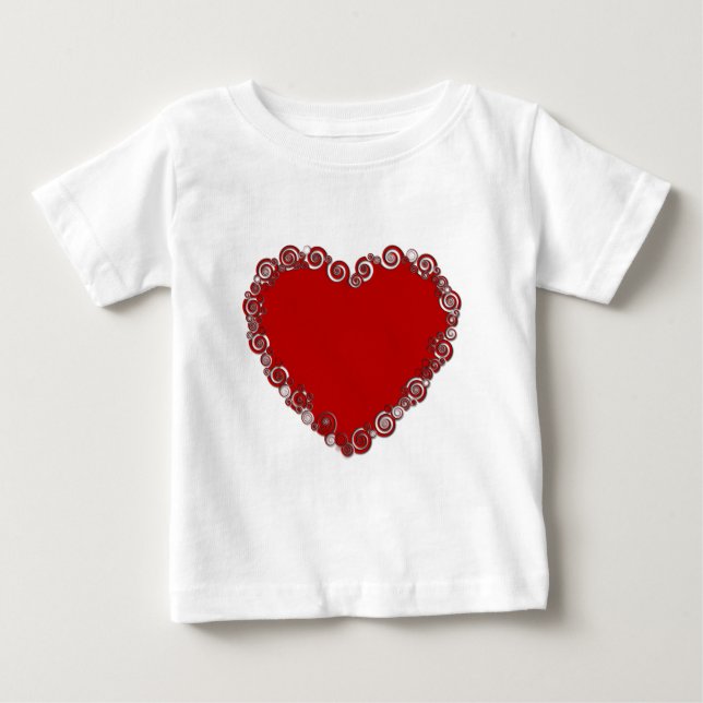 Sweet Romantic Happy Valentine Love Heart Red Baby T-Shirt (Front)