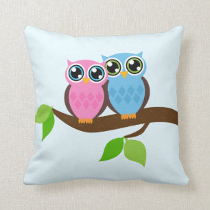 Sweet Romantic Owls Cushion