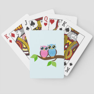 Sweet Romantic Owls Playing Cards