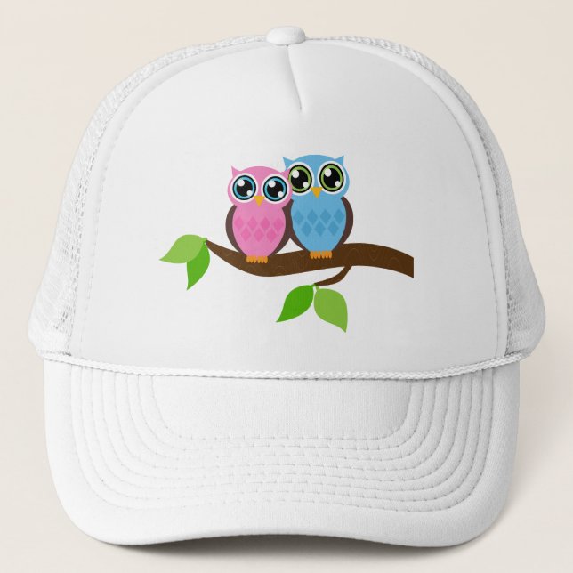 Sweet Romantic Owls Trucker Hat (Front)