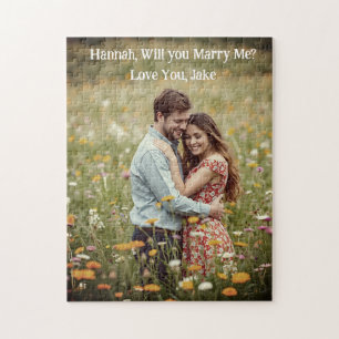 Sweet Romantic Proposal   Personalized Photo Jigsaw Puzzle