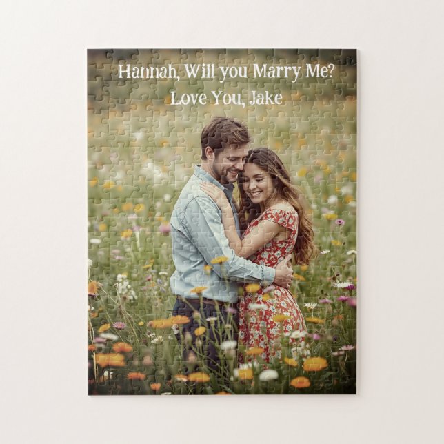 Sweet Romantic Proposal | Personalized Photo Jigsaw Puzzle (Vertical)