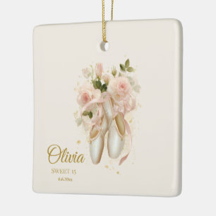 Sweet Rosé Ballet Soirée, custom Ceramic Ornament