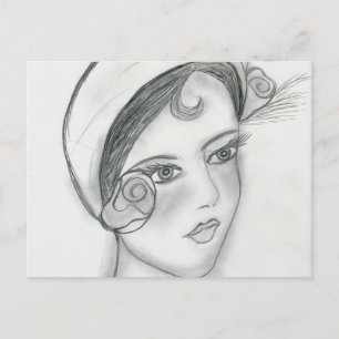 Sweet Rose Flapper Postcard