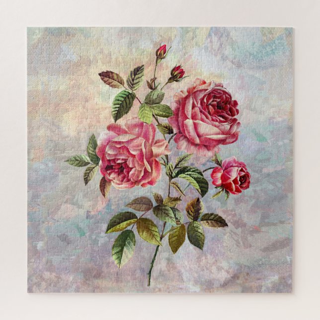 Sweet Roses on Textured Background  Jigsaw Puzzle (Vertical)