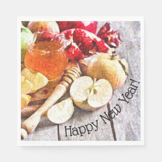 Sweet Rosh Hashanah with Rustic Apples and Honey Napkin