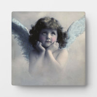 Sweet Rosy Cheeked Vintage Angel in Clouds