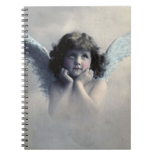 Sweet Rosy Cheeked Vintage Angel in the Clouds Notebook