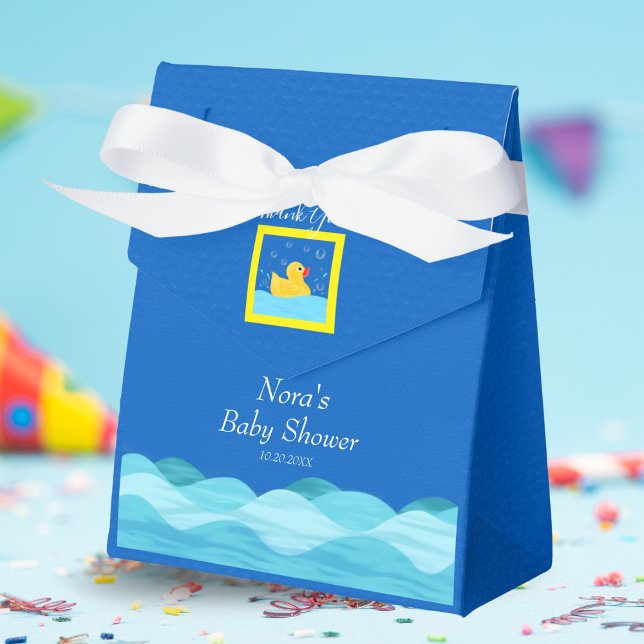 Sweet Rubber Ducky Bubbles Baby Shower Favour Box (Celebrate with a gender-neutral baby shower featuring a delightful Rubber Ducky theme.)
