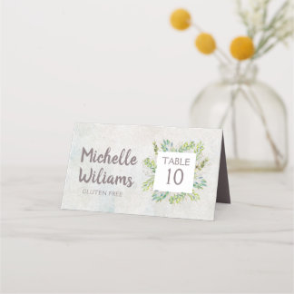 Sweet Rustic Eucalyptus Greenery Wedding Place Card