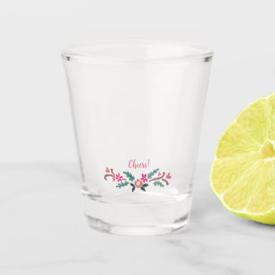 Sweet Rustic Floral Motif Personalizable Shot Glass