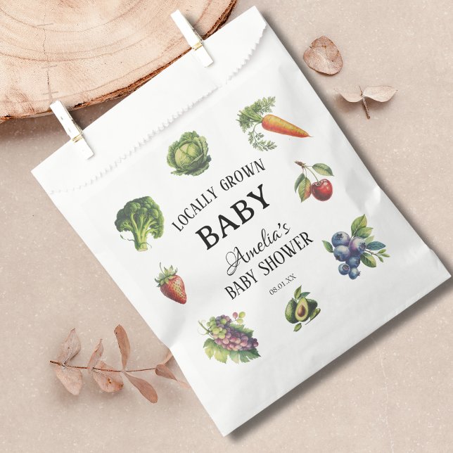 Sweet Rustic Veggie Locally Grown Baby Shower Favour Bags (Creator Uploaded)