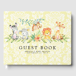 Sweet Safari Animals Baby Shower Guest Book