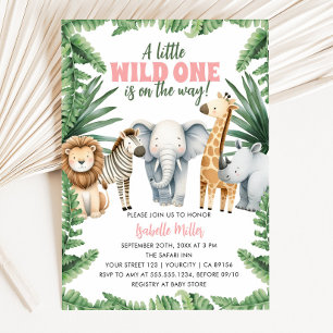 Sweet Safari Animals Baby Shower Invitation