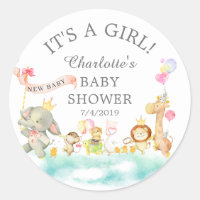 Sweet Safari Animals Parade Favour Sticker