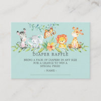 Sweet Safari Baby Shower Diaper Raffle Ticket