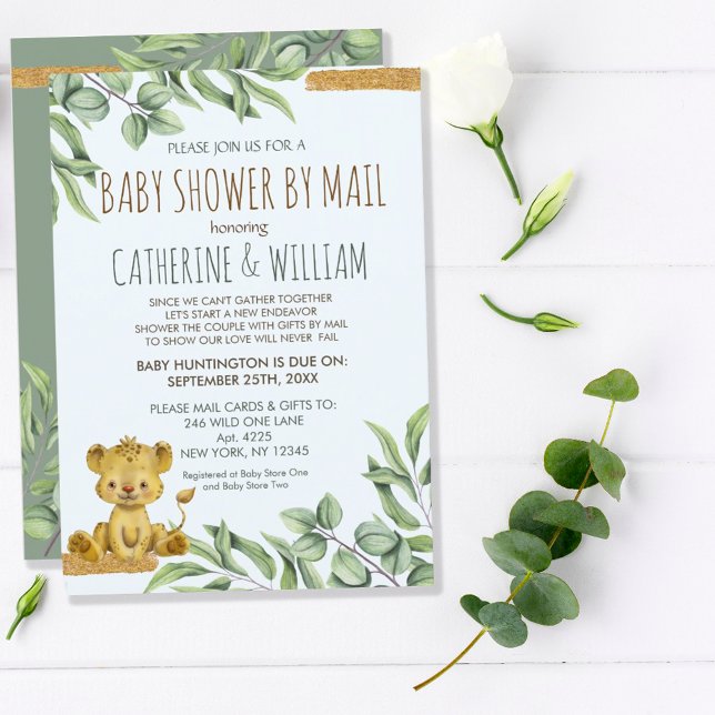 Sweet Safari Jungle Lion Baby Shower By Mail Invitation (Creator Uploaded)