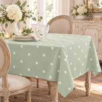 Sweet Sage Green Whte Polkadots Vintage