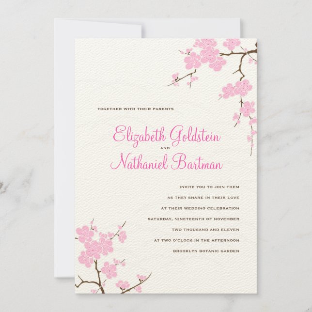 Sweet Sakura Wedding Invitation (Front)