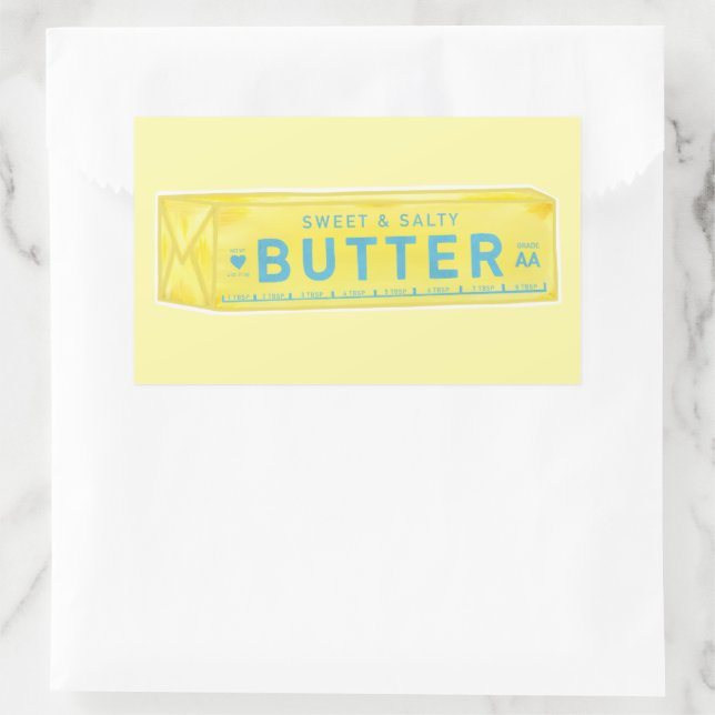 Sweet & Salty Yellow Butter Stick Rectangular Sticker (Bag)