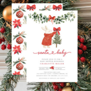 Sweet “Santa Baby” holiday baby shower Invitation