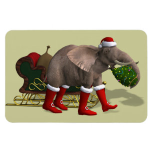 Sweet Santa Claus Elephant Magnet