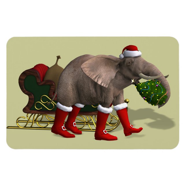 Sweet Santa Claus Elephant Magnet (Horizontal)