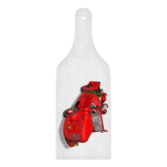 Sweet Santa Claus In Fire Engine Cutting Board (Front)