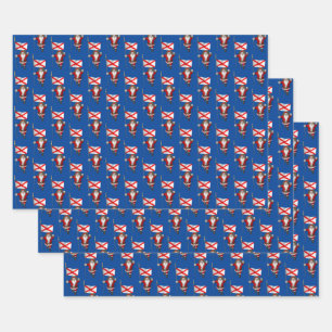 Sweet Santa Claus Visits Alabama Wrapping Paper Sheet