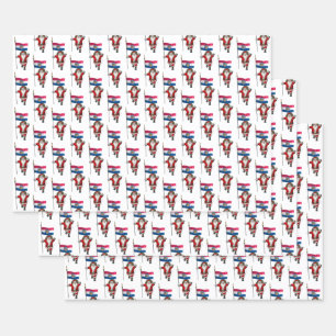 Sweet Santa Claus Visits Missouri Wrapping Paper Sheet
