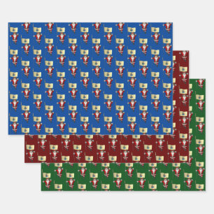 Sweet Santa Claus Visits New Jersey Wrapping Paper Sheet