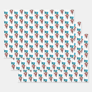 Sweet Santa Claus Visits South Dakota Wrapping Paper Sheet