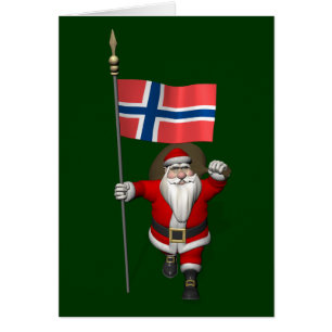 Sweet Santa Claus With Ensign Of Norway