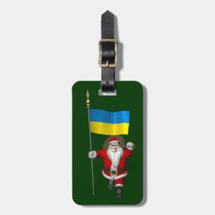 Sweet Santa Claus With Ensign Of The Ukraine Luggage Tag