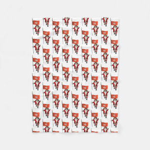 Sweet Santa Claus With Flag Of Hong Kong Fleece Blanket