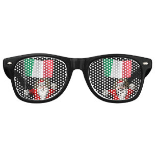 Sweet Santa Claus With Flag Of Italy Retro Sunglasses