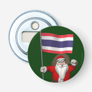 Sweet Santa Claus With Flag Of Thailand Bottle Opener