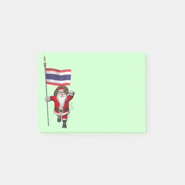 Sweet Santa Claus With Flag Of Thailand Post-it Notes (Front)