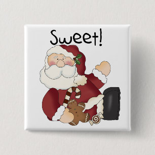 Sweet Santa Holiday Tshirts and Gifts 15 Cm Square Badge