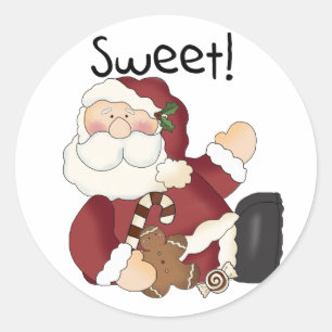 Sweet Santa Holiday Tshirts and Gifts Classic Round Sticker