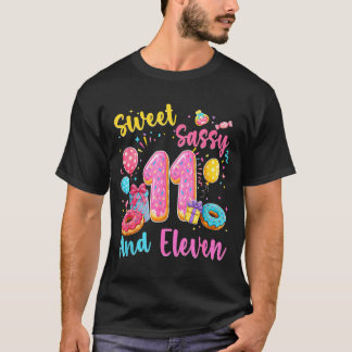 Sweet sassy and eleven 11th birthday sweet doughnu T-Shirt